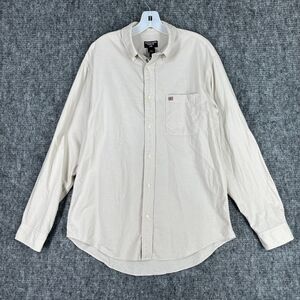 Ralph Lauren Jeans Mens Business Casual Canvas Button-Up Medium Beige USA Flag